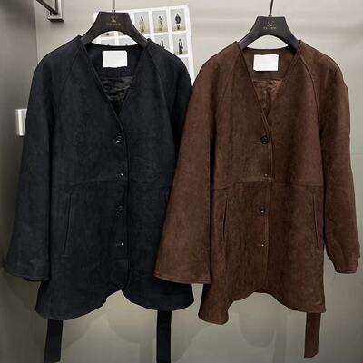 SYReperes D【秋花】2024初秋配腰带麂皮绒外套SY-0912-22100