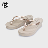 2026新款 厚底增高坡跟人字拖女夹趾凉拖EVA沙滩海边夹脚拖鞋 外穿