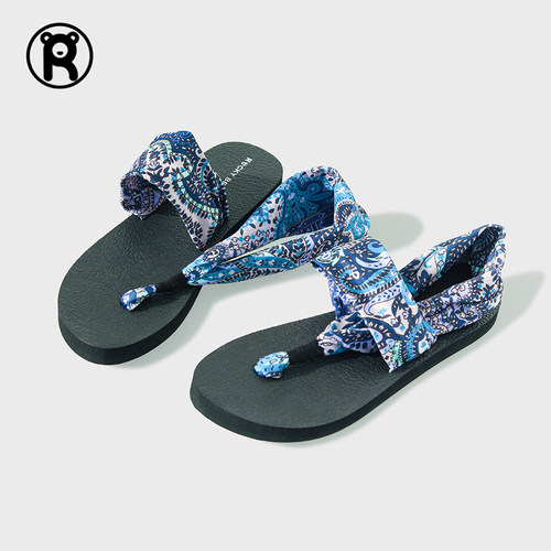 波西米亚新中式平底瑜伽凉鞋