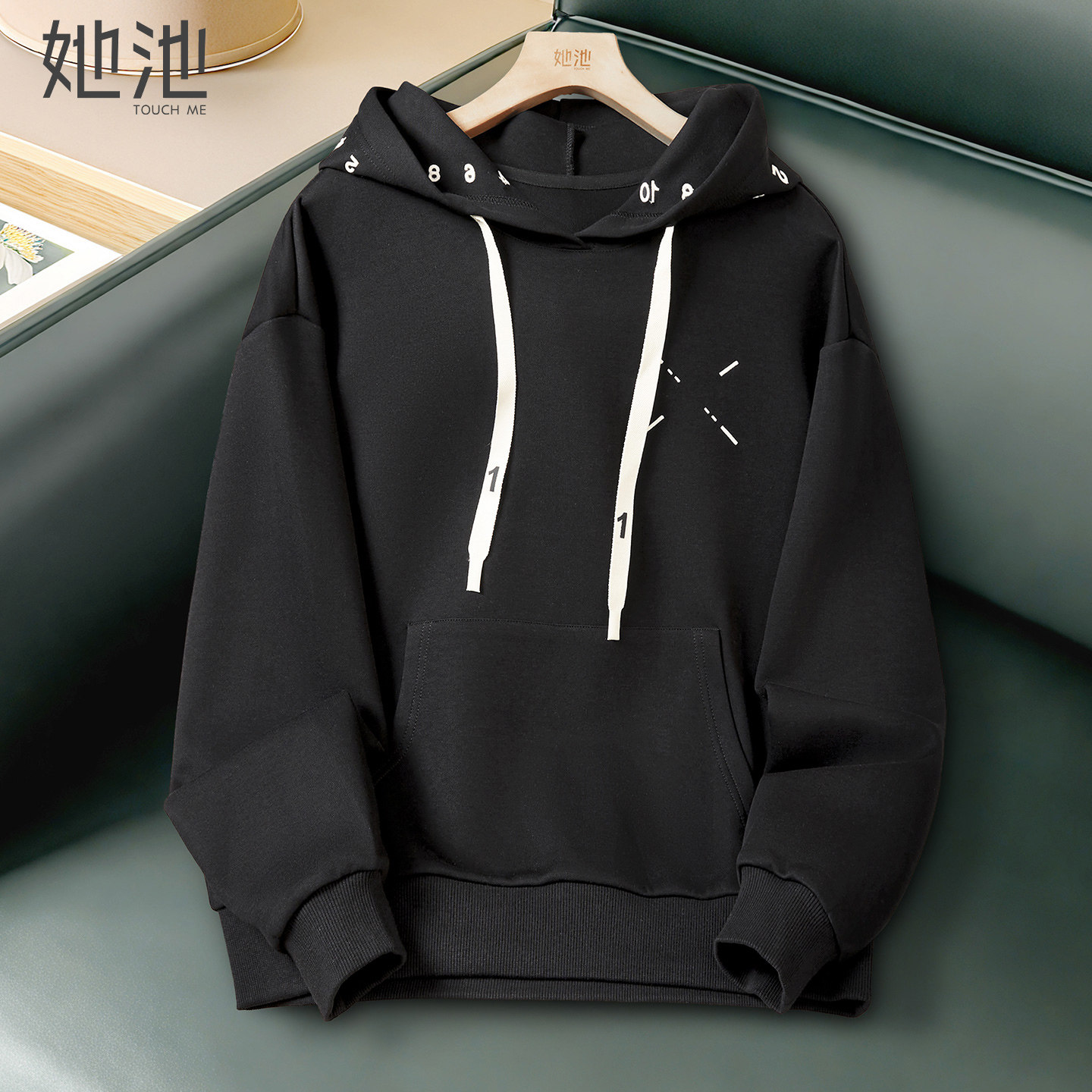 她池运动风卫衣2026春装新款女装连帽抽绳学生减龄遮肉宽松版上衣