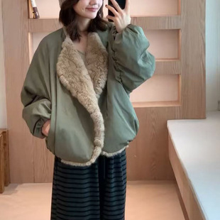 今年流行特惠双面穿人造小湖羊仿貂绒毛毛短外套女2025秋冬新款