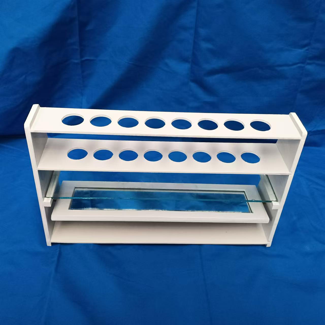 实验室耐酸碱塑料带镜子比色管架25ml50ml100ml底部带镜试管架