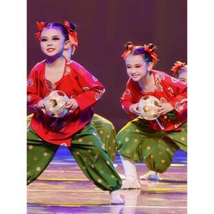 少儿古典舞蹴鞠乐舞蹈演出服男女童汉服新款儿童古风唐装圆领袍