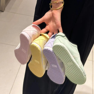 香港马卡龙色系德德训鞋女24夏季新款一脚蹬轻便平底运动休闲鞋潮