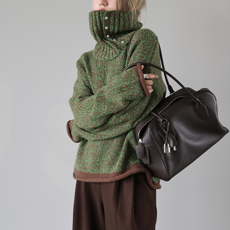 轻奢保龄球包头层小牛皮