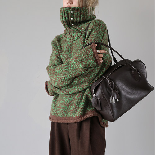 轻奢保龄球包头层小牛皮