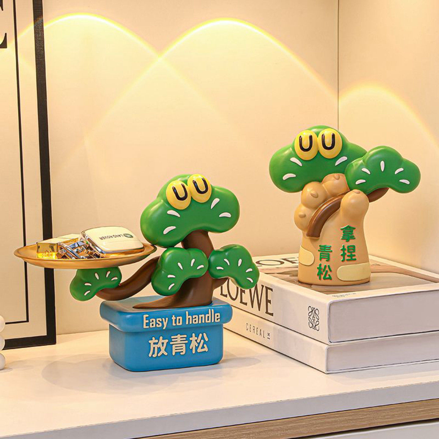 入户玄关高档放青松摆件鞋柜钥匙收纳客厅电视柜家居装饰品摆设