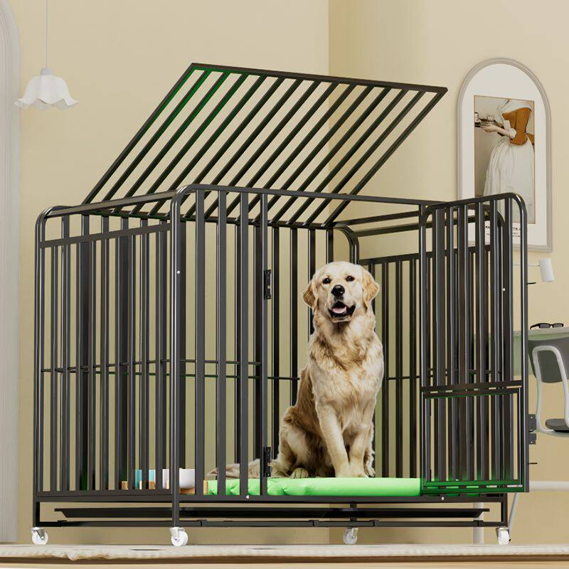 狗笼子带轮家用室内中大型犬金毛拉布拉多加粗加固狗窝狗别墅宠物