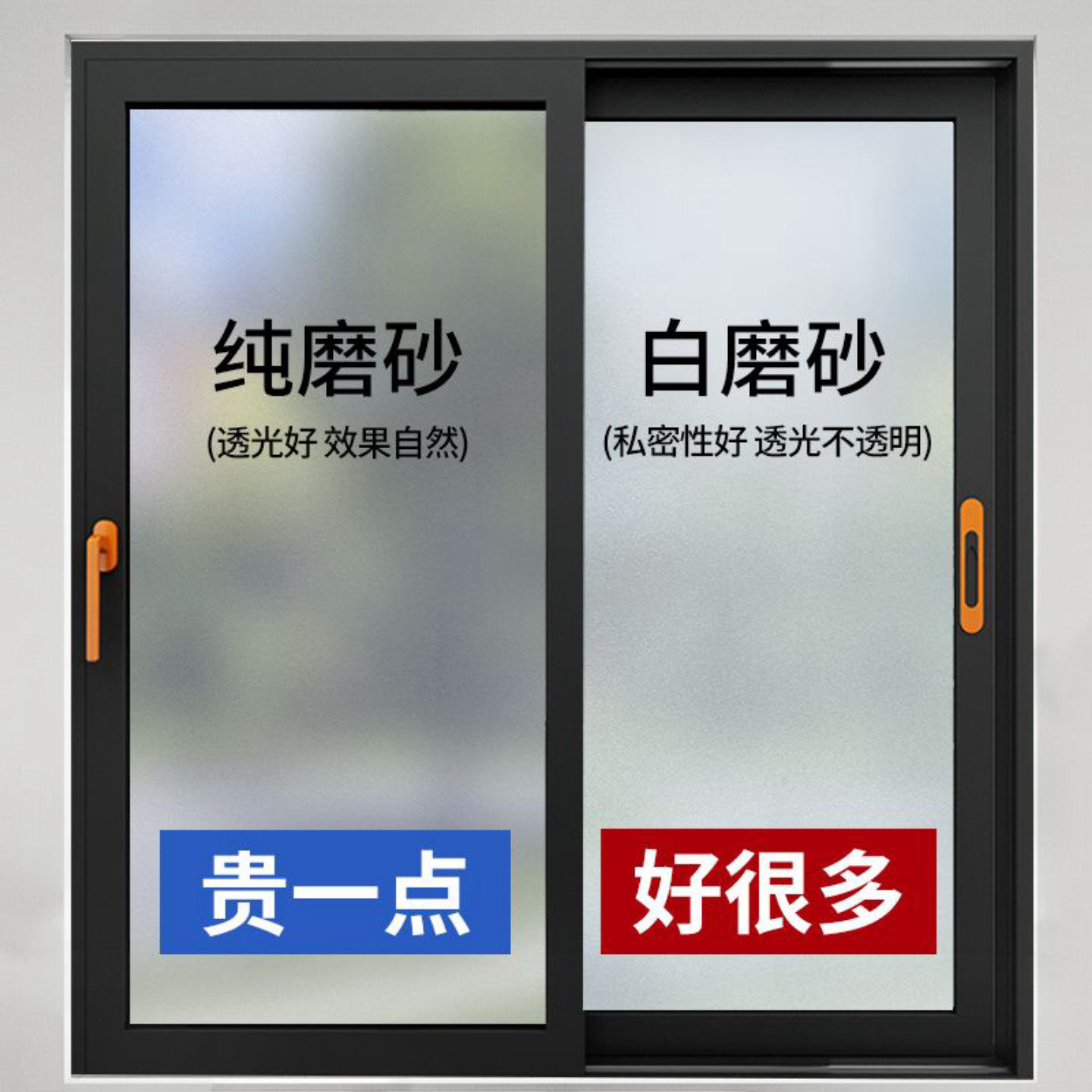 窗户磨砂玻璃贴纸透光不透人卫生间浴室防偷窥遮走光不透明自粘膜