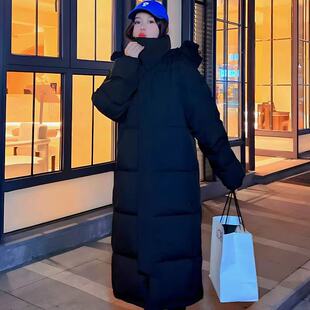 羽绒棉服女2025年新款中长款过膝加厚大码宽松冬季中戏外套保暖