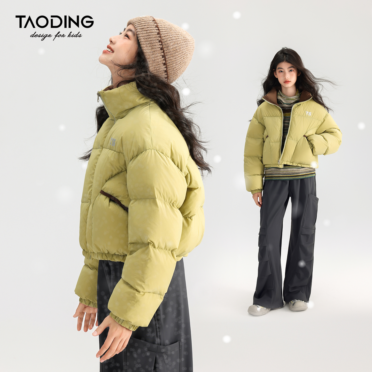 秋冬洋气女孩加厚保暖棉衣外套