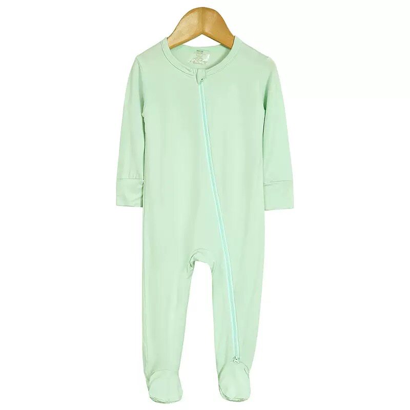婴儿竹纤维连体衣包手包脚哈衣超薄空调服新生儿宝宝睡衣连袜防滑