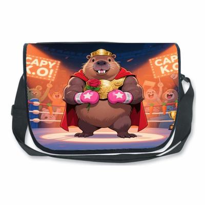 新款Capybara卡皮巴拉儿童书包中小学生单肩包男女孩背包定制图案