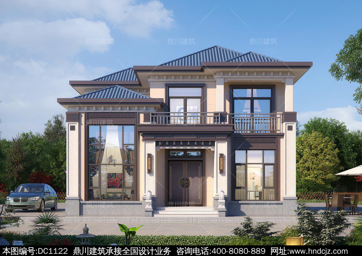 【DC1122】别墅设计图纸二层新农村自建房全套施工效果图砖混结构