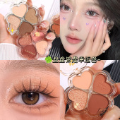 幸运四叶草四色眼影盘珠光哑光细闪日常大地色初学者小巧防水显白