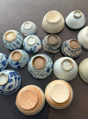 元明清时代压手杯明代青白釉小杯明清古瓷品茶功夫杯保真到代S159