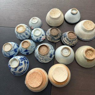 元明清时代压手杯明代青白釉小杯明清古瓷品茶功夫杯保真到代S159