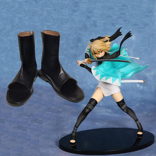 FateGrand Order Saber冲田总司 COS鞋 COSSPLAY鞋来图定做