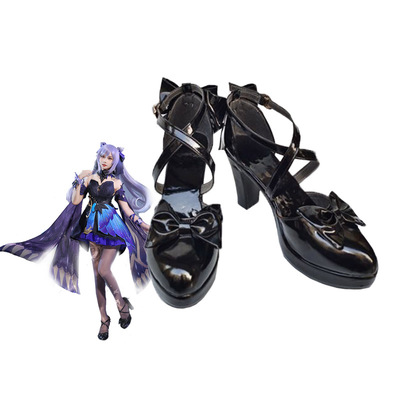 原神cos鞋 刻晴皮肤霓裾翩跹凝光纱中幽兰cospaly鞋子