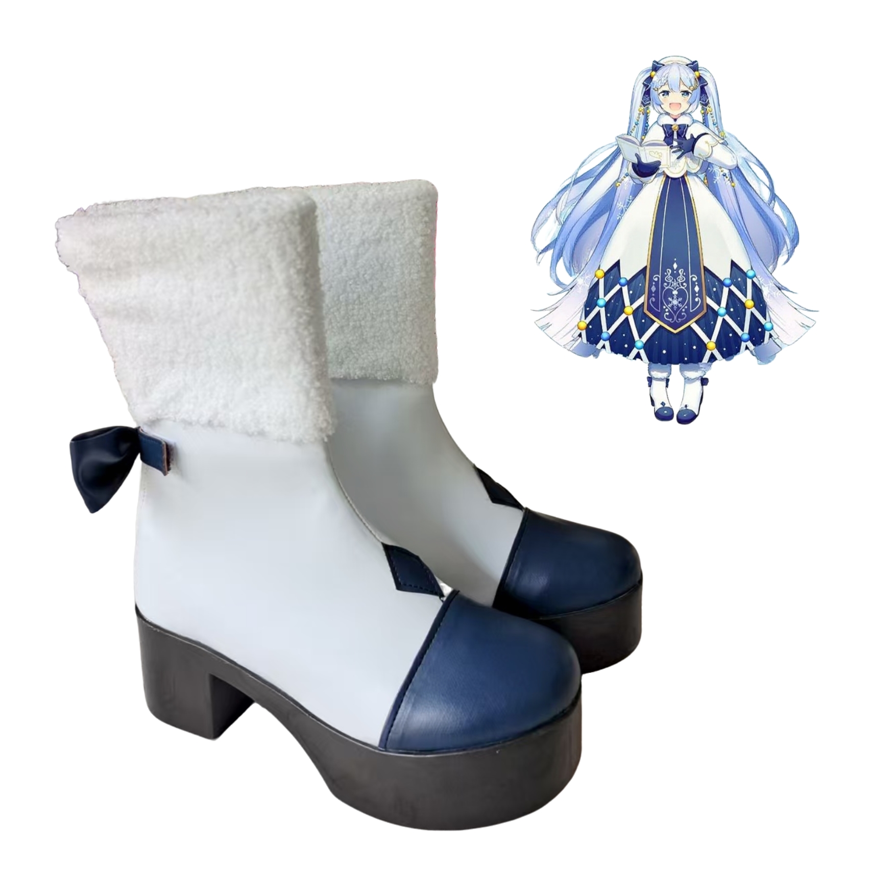 初音未来 SNOW MIKU 2021 雪初音cos鞋cosplay鞋子