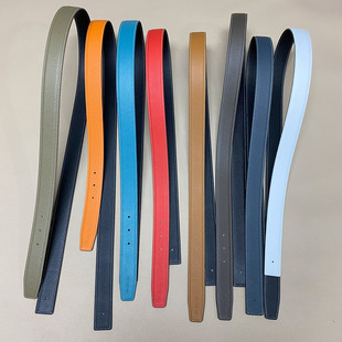 Y高端奢品替换无头男女款皮带真皮不带头3.23.8宽无扣打孔裤腰带