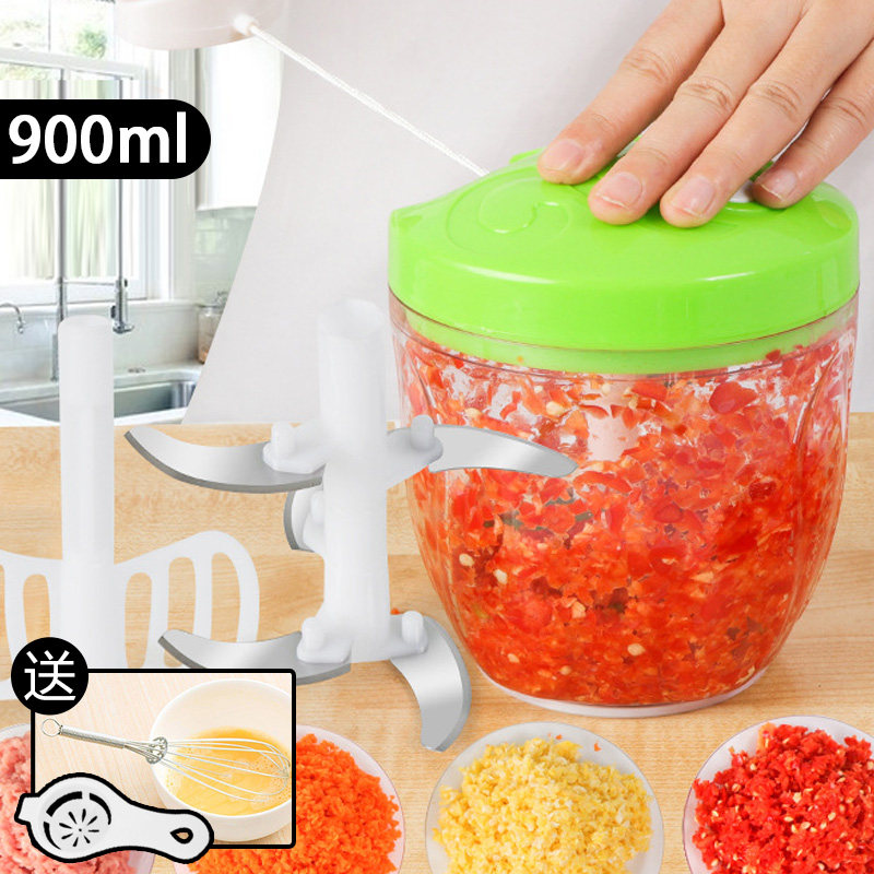 绞肉机家用绞馅器手动蒜泥900ml料理小工具厨房多功能手拉碎菜宝