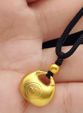 女士胖福小金坨吊坠金店同款