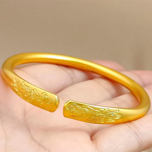 复古女士仿金龙凤开口手镯