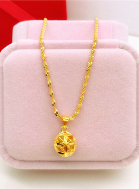 新品仿黄金不掉色时尚风镂空项链