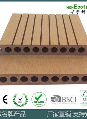 户外木塑WPC地板160*22一代圆孔塑木材料园林工程装修板防腐木材