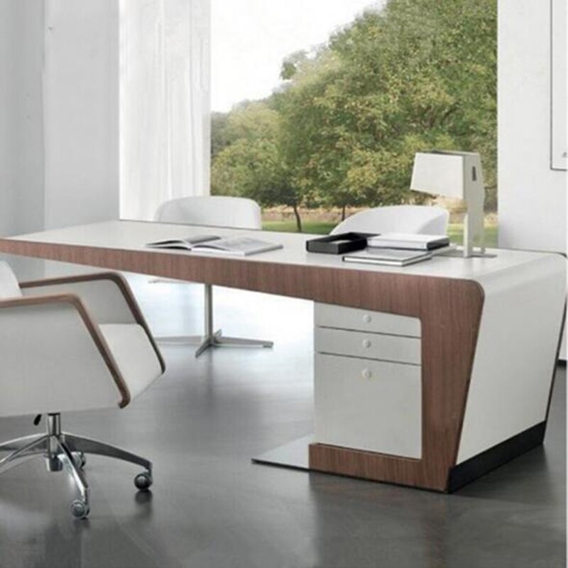 书桌钢琴烤漆电脑桌北欧创意老板桌现代简约经理桌办公桌书桌定制