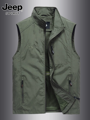 Jeep, мужской джип, демисезонный утепленный жилет, дорожная куртка для отдыха для рыбалки без рукавов, оверсайз