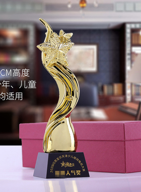定制儿童学生唱歌比赛奖品 五角星舞蹈艺术钢琴模特大赛水晶年会
