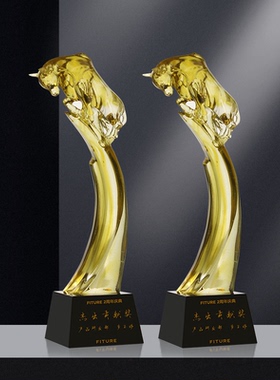 牛奖杯定制定做创意琉璃大气雕刻金牛金融股市公司庆典水晶纪年会