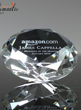 创意K9水晶钻石奖杯奖牌定制公司周年纪念品水晶奖座刻字年会