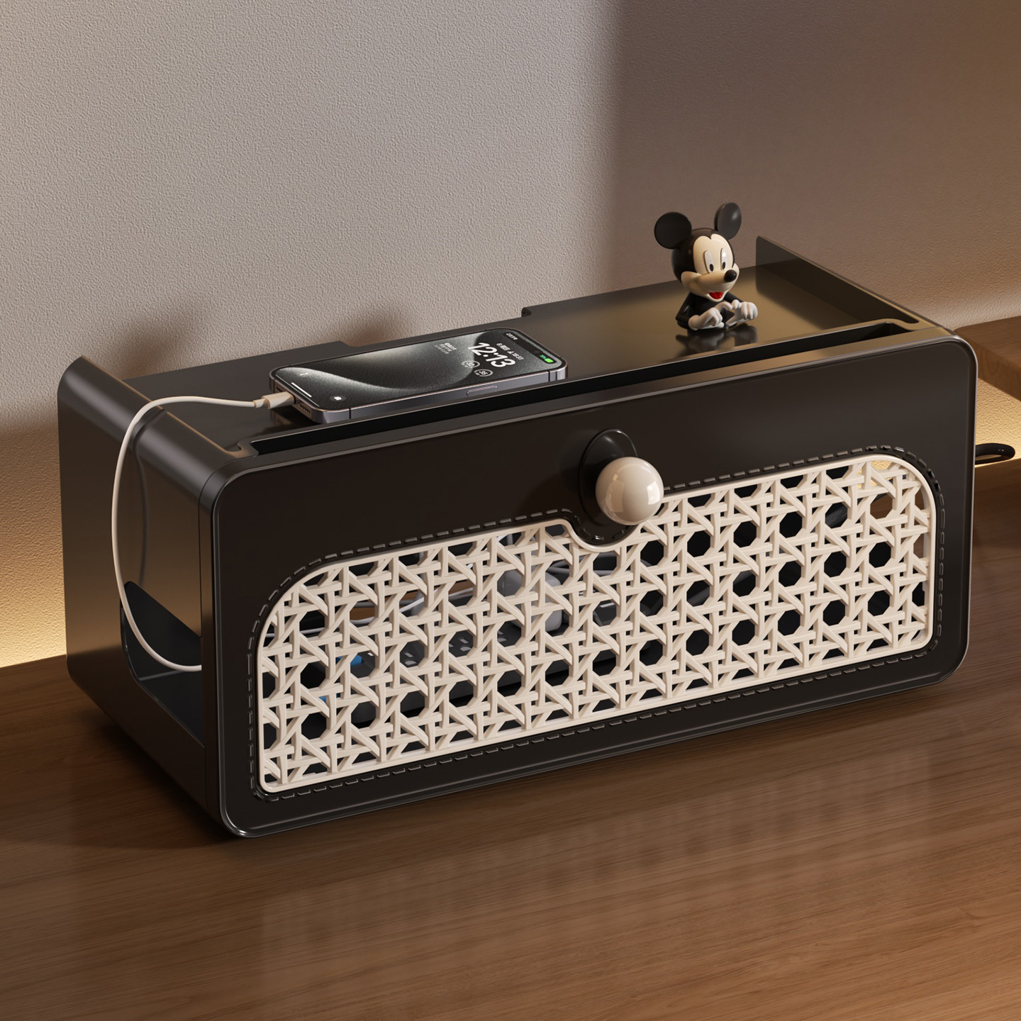 插排收纳盒理线器桌面插线板电源线数据线充电器路由器整理集线器