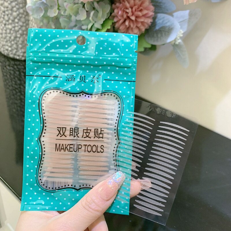 涵贝尔哑光双眼皮贴隐形自然蕾丝无痕超粘双面美目肿眼泡用女