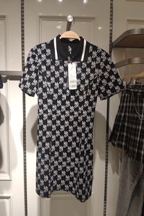 鸟2021夏季 A字A5FAB2111满印POLO领连衣裙A5FAB2111C9 显瘦修身