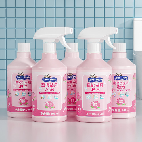 【洁厕泡泡】蓝漂蜜桃香氛洁厕泡泡400ml*5瓶（2个泵头)BK