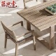 柚木户外桌椅庭院桌休闲防腐木做旧防水室外露台花园实木藤编桌椅