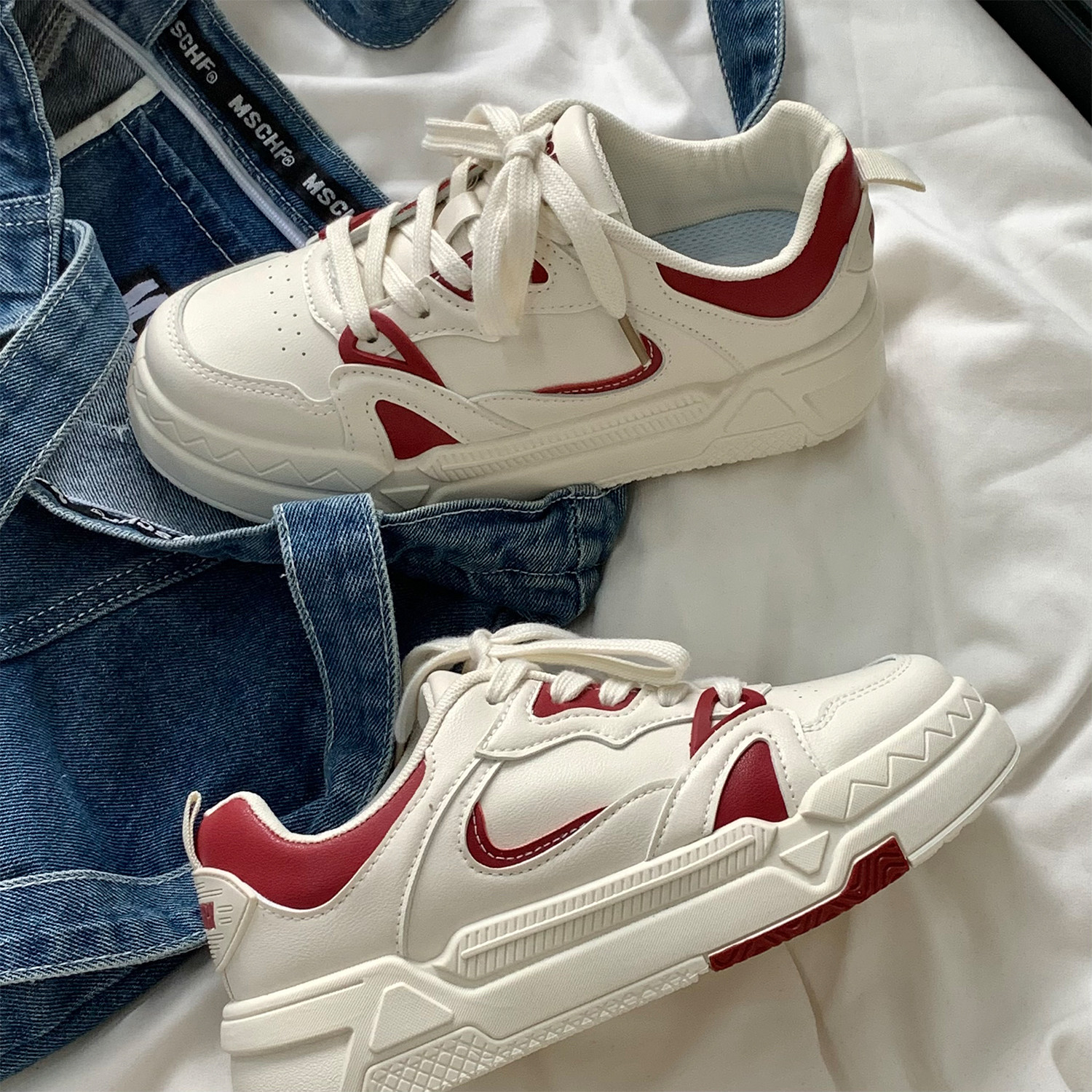 厚底小白鞋女2023新款运动鞋子女春夏百搭小众休闲女鞋港风增高鞋