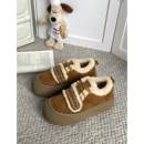 加绒魔术贴棉鞋女2025冬季新款复古厚底保暖加厚休闲板鞋毛毛鞋女