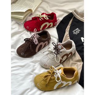 内增高休闲鞋女2025新款复古轻便学生平底女鞋子软底显脚小运动鞋