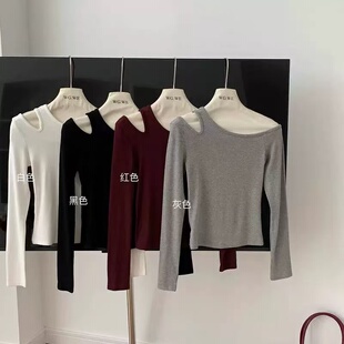 西施姐姐推荐 打底衫 B888 肩部镂空设计秋季 女 6018