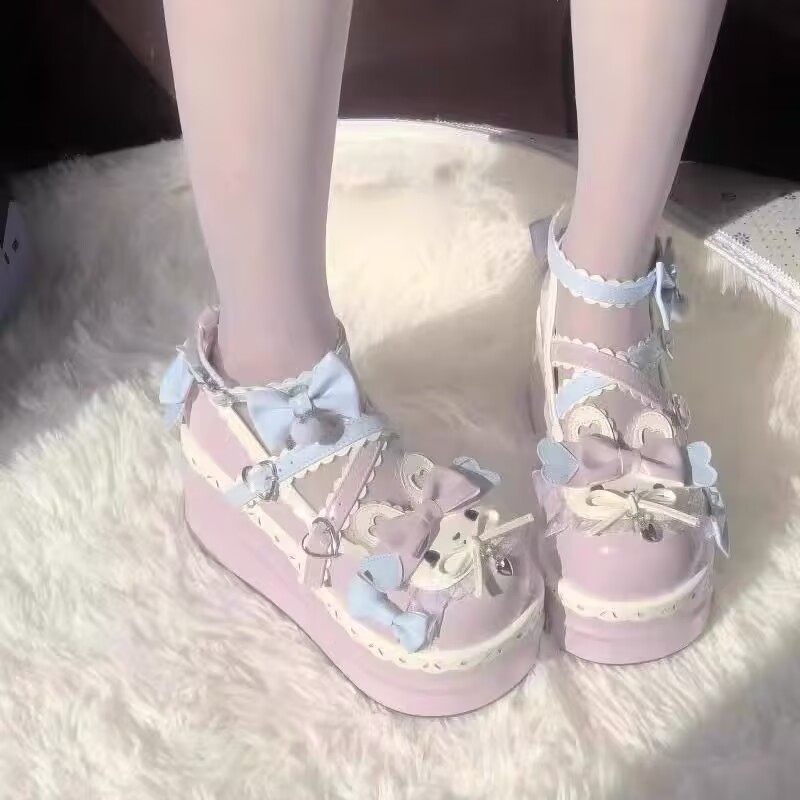 原创甜美可爱lolita鞋子女松糕厚底高跟lo鞋玛丽珍洛丽塔小皮鞋潮