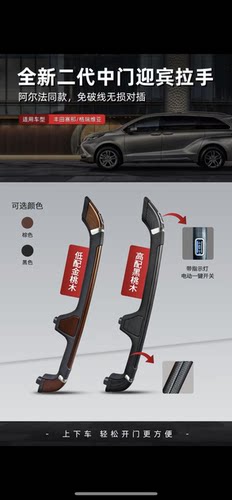 新款国产丰田赛那格瑞维亚中门上下迎宾拉手 电动开水晶关门拉手