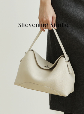 Shevennie2026新款头层牛皮hobo包女高级感通勤手提斜垮包枕头包