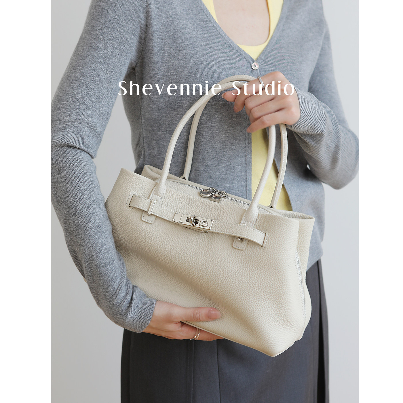 Shevennie2026通勤头层牛皮凯莉大容量手提斜垮托特枕头保龄球包,箱包皮具/热销女包/男包,通用款女包,淘宝优惠券,粉丝福利购,淘宝优惠卷