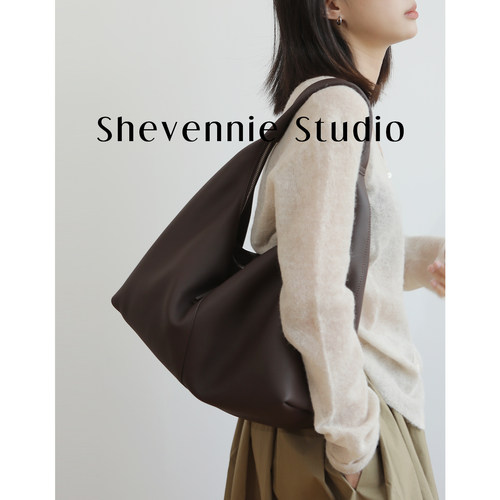 Shevennie时尚真皮大容量手提单肩腋下托特 2025新款秋冬包包女款