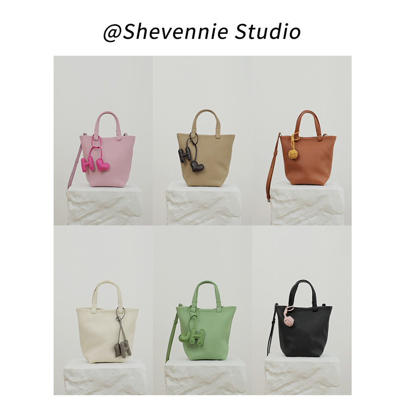 shevennie24春小众头层牛皮水桶包单肩斜挎手提菜篮子真皮女包,箱包皮具/热销女包/男包,通用款女包,淘宝优惠券,粉丝福利购,淘宝优惠卷